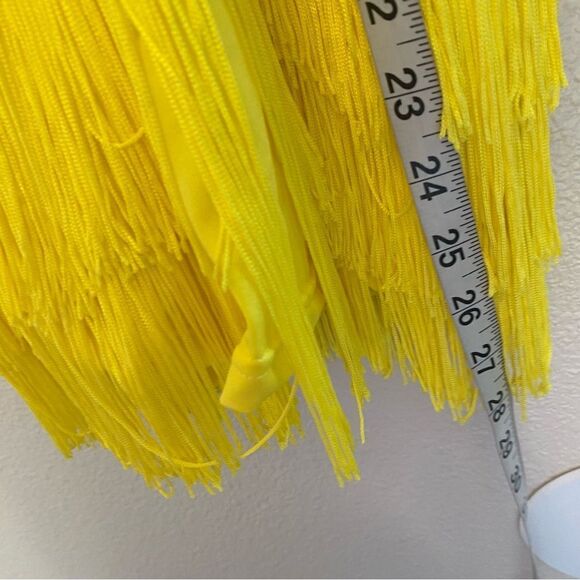 Weissman Dance costume yellow sassy fringe dress Spice Up Your Life 14130 XLC - Picture 12 of 13
